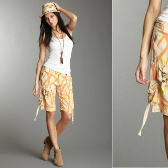 $188 ~DA-NANG SOLDOUT! Washable Silk Shorts Pocket Belted Cargo CAMOS XS - Picture 2 of 6